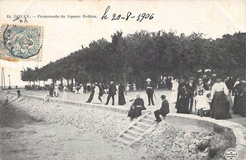 Carte postale ancienne Royan Promenade Du Square  Botton à Royan
