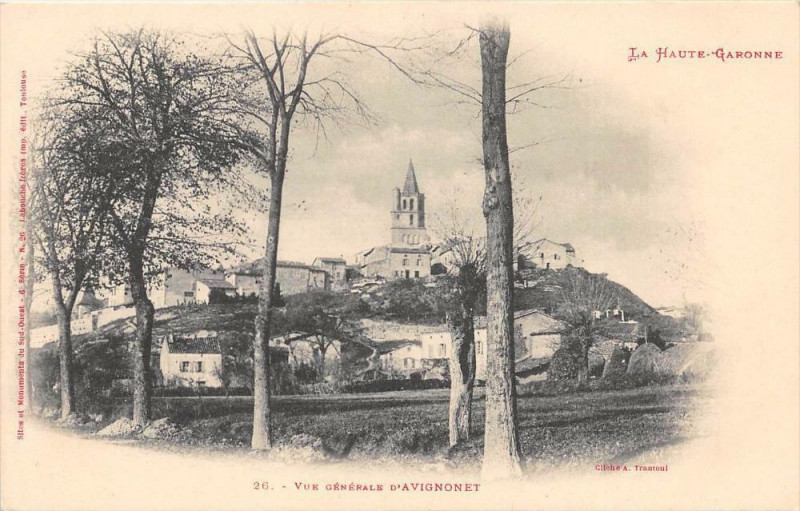 Carte postale ancienne Vue Generale D'Avignonet (dos non divisé)