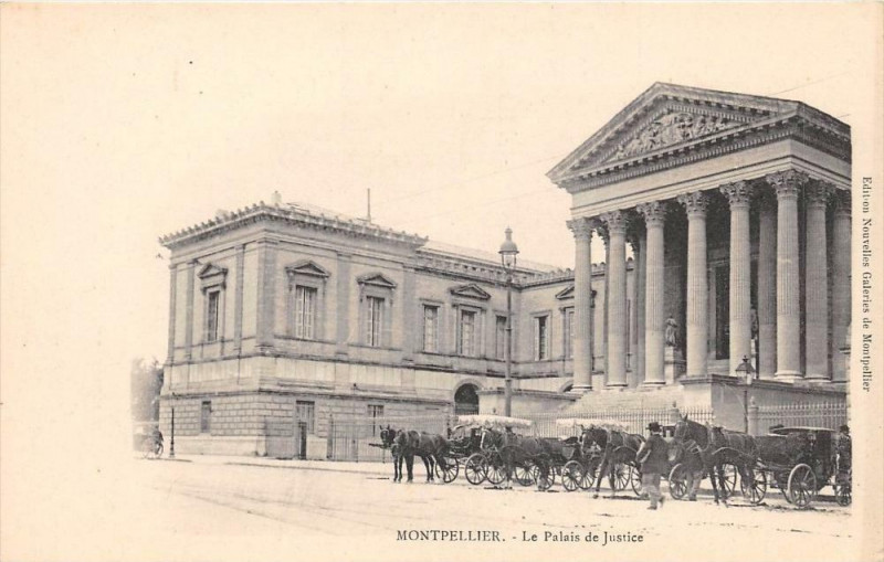 Carte postale ancienne Montpellier Le Palais De Justice (dos non divisé) à Montpellier