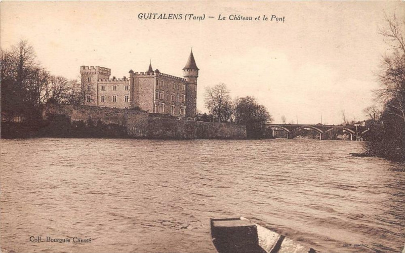 Carte postale ancienne Guitalens Le Chateau Et Le Pont