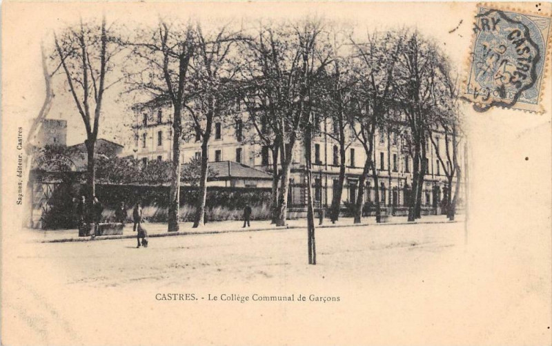 Carte postale ancienne Castres Le College Communal De Garcons à Castres