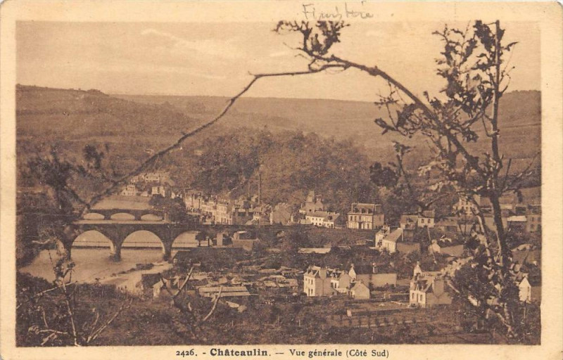 Carte postale ancienne Chateaulin Vue Generale à Châteaulin