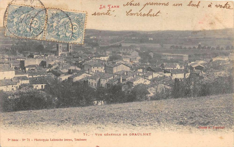 Carte postale ancienne Vue Generale De Graulhet à Graulhet