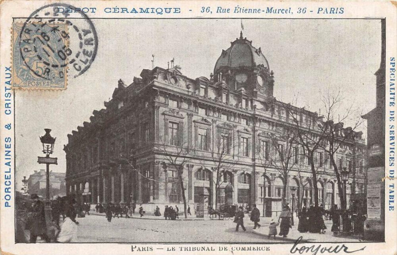 Carte postale ancienne Paris Le Tribunal De Commerce à Paris