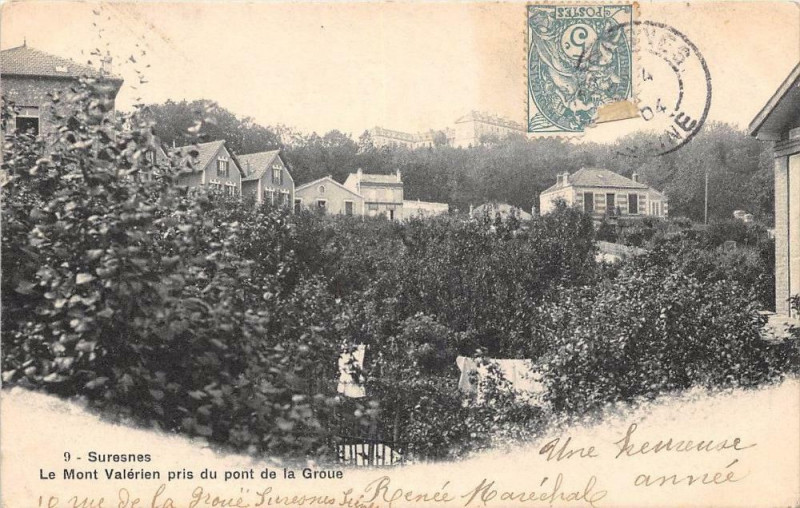 Carte postale ancienne Suresnes Le Mont Valerien (dos non divisé) à Suresnes