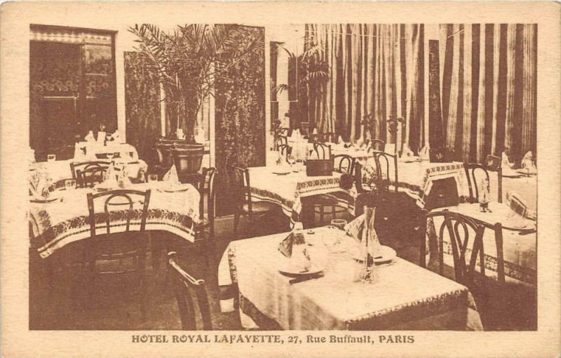 Carte postale ancienne Paris Hotel Royal Lafayette Rue Buffault à Paris