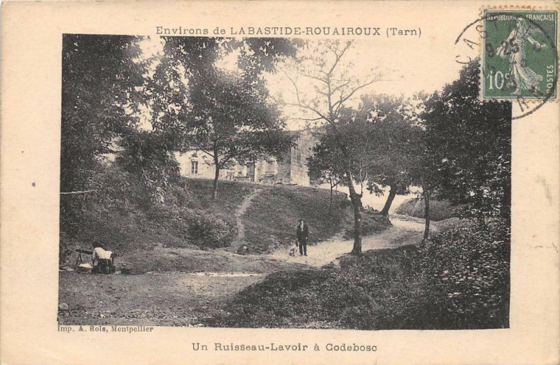 Carte postale ancienne Env.de Labastide Rouairoux Un Ruisseau Lavoir A Codebosc à Rouairoux