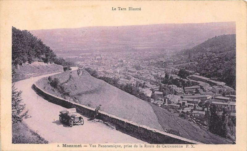 Carte postale ancienne Mazamet Vue Panoramique Prise Route De Carcassonne à Mazamet