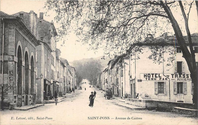 Carte postale ancienne Saint Pons Avenue De Castres