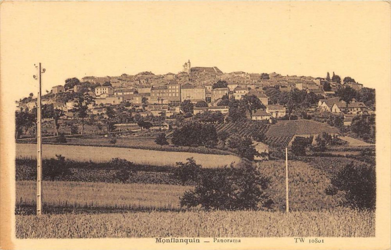 Carte postale ancienne Montflanquin Panorama