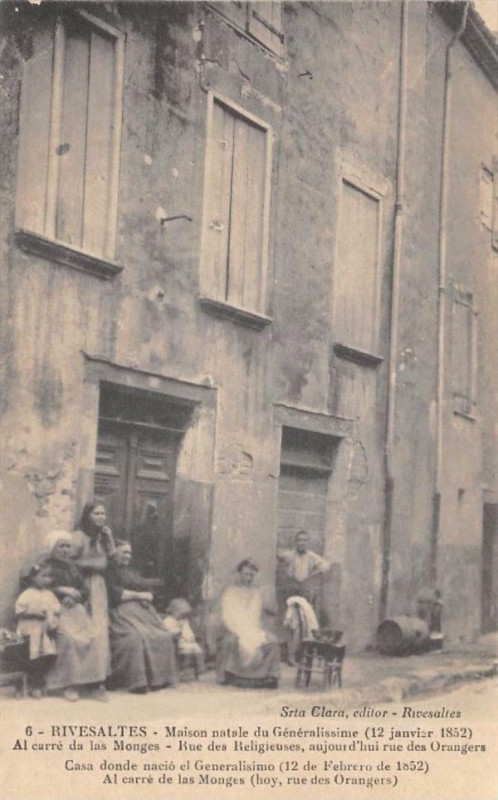 Carte postale ancienne Rivesaltes Al Carre Da Las Monges Rue Des Religieuses Maison De Joffre à Rivesaltes