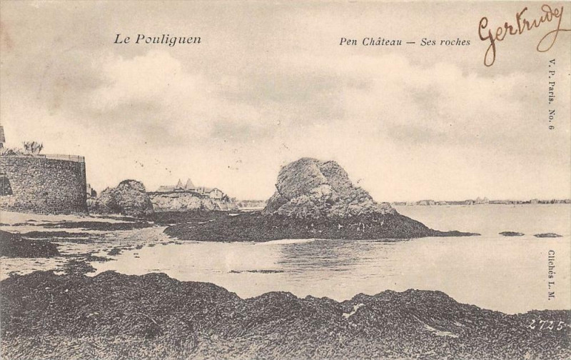 Carte postale ancienne Le Pouliguen Pen Chateau Ses Roches au Pouliguen
