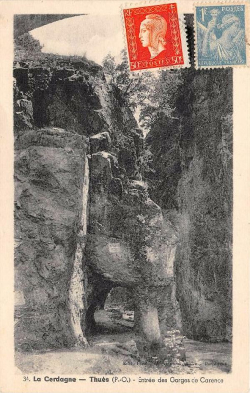Carte postale ancienne Thues Entree Des Gorges De Carenca