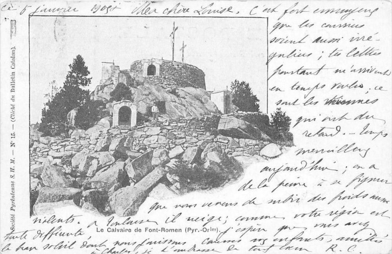 Carte postale ancienne Le Calvaire De Font Romen (dos non divisé)