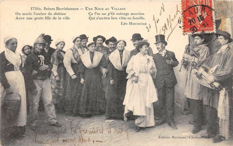 Carte postale ancienne Scenes Berrichonnes Une Noce Au Village