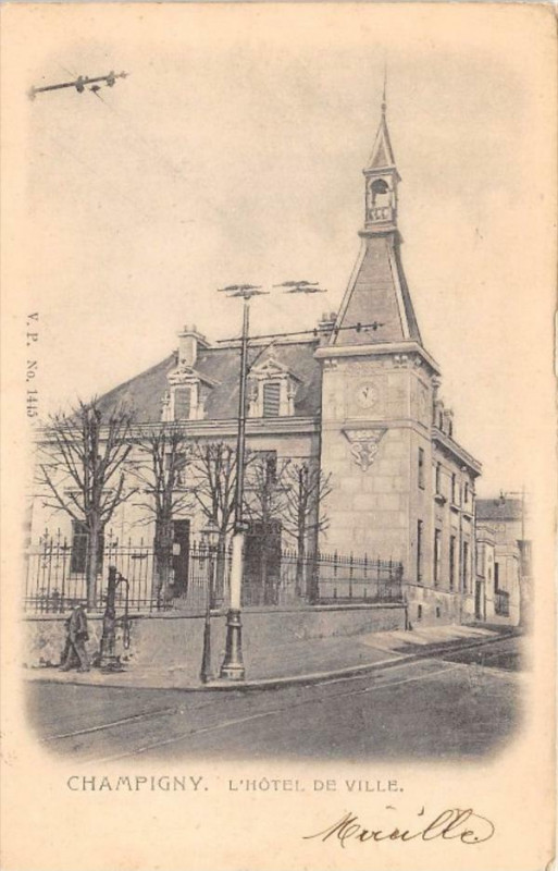 Carte postale ancienne Champigny Hotel De Ville (dos non divisé)