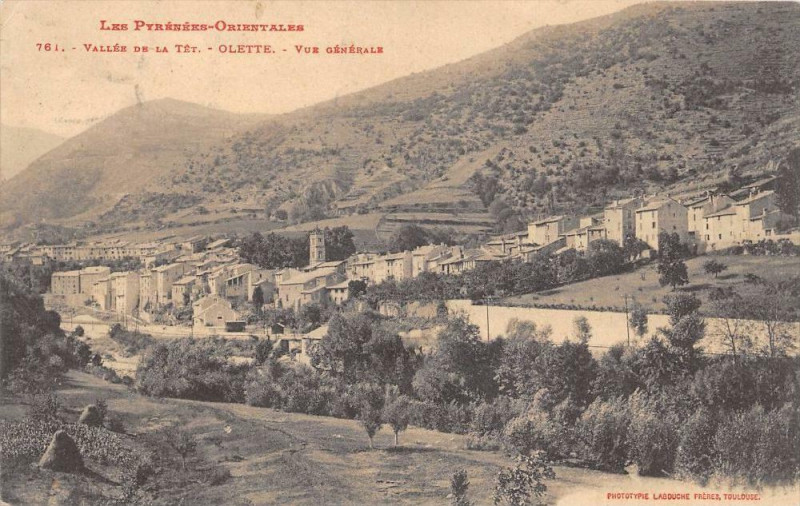 Carte postale ancienne Olette Vue Generale à Olette