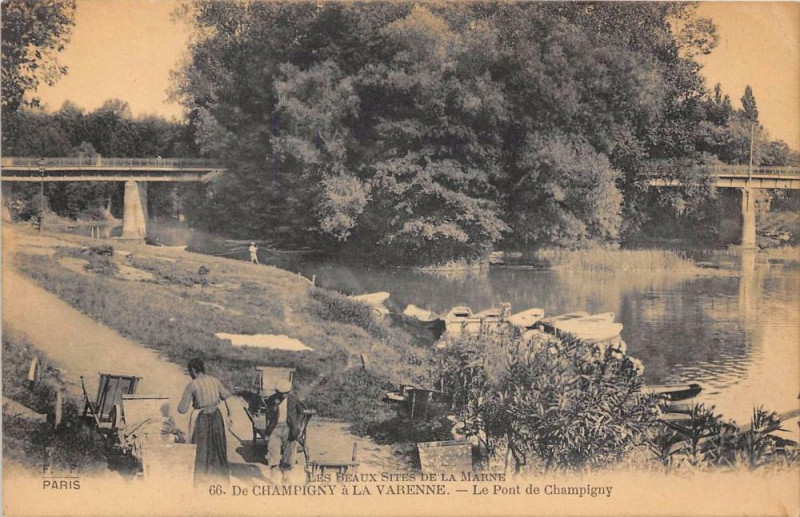 Carte postale ancienne De Champigny A La Varenne Le Pont De Champigny