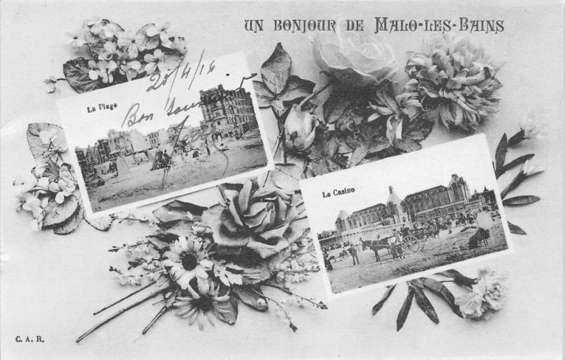 Carte postale ancienne Malo Les Bains Un Bonjour De