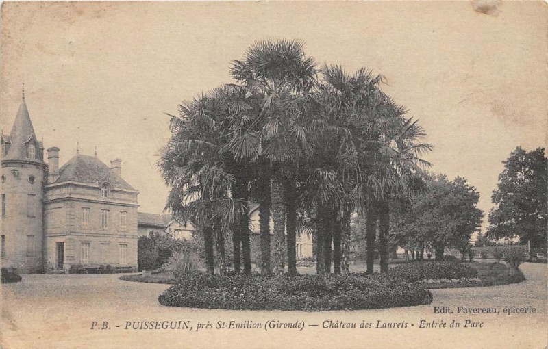 Carte postale ancienne Puisseguin Chateau Des Laurets Entree Du Parc à Puisseguin