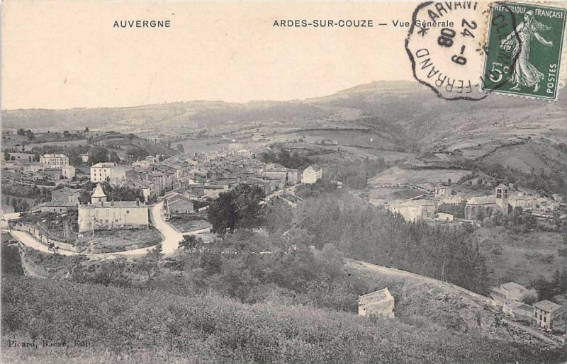 Carte postale ancienne Ardes Sur Couze Vue Generale à Ardes
