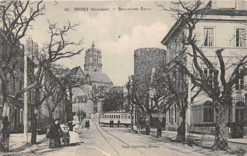 Carte postale ancienne Rodez Boulevard Gally à Rodez