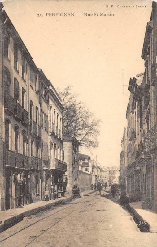 Carte postale ancienne Perpignan Rue Saint Martin à Perpignan