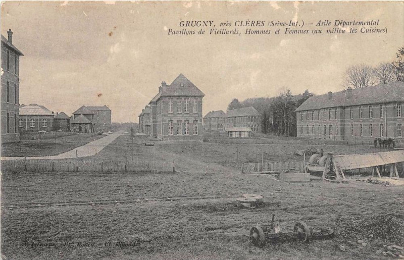Carte postale ancienne Grugny Pres Cleres Asile Departemental à Grugny
