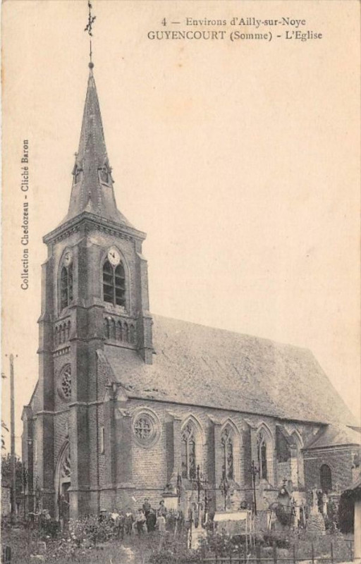 Carte postale ancienne Guyencourt L'Eglise à Y