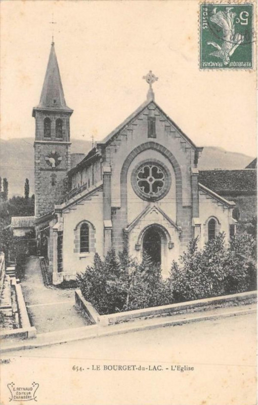 Carte postale ancienne Le Bourget Du Lac L'Eglise au Bourget-du-Lac