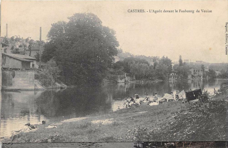 Carte postale ancienne Castres  L´AGOUT Devant Le Faubourg De Venise à Castres