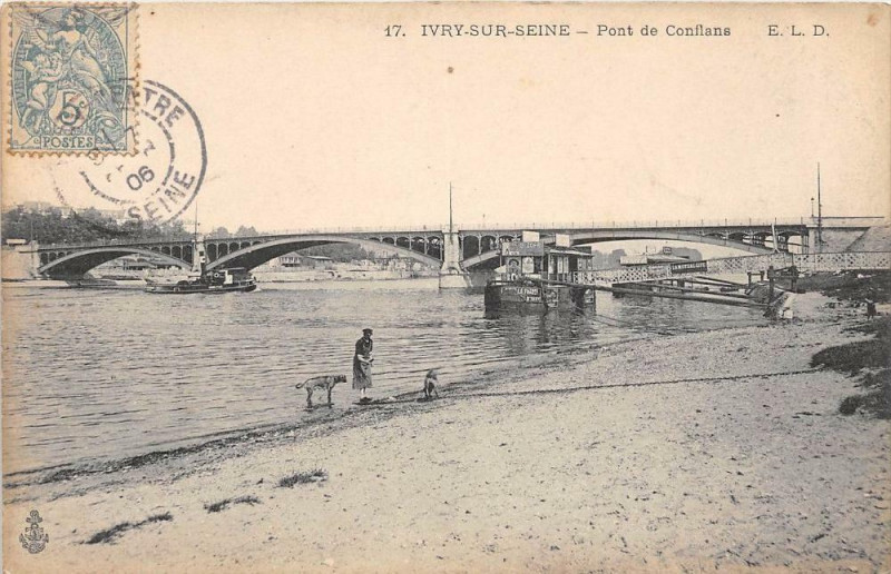 Carte postale ancienne Ivry Sur Seine Pont De Conflans à Ivry-sur-Seine