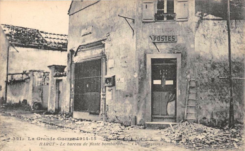 Carte postale ancienne Barcy Le Bureau De Poste à Barcy