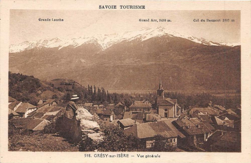 Carte postale ancienne Gresy Sur Isere Vue Generale