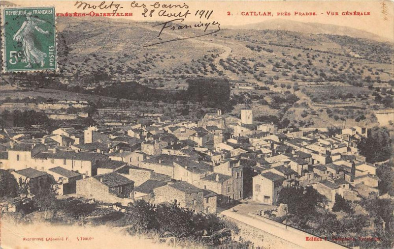 Carte postale ancienne Catllar Pres Prades Vue Generale à Catllar