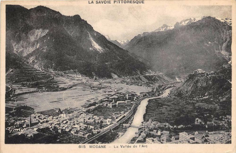 Carte postale ancienne Modane La Vallee De L'Arc à Modane