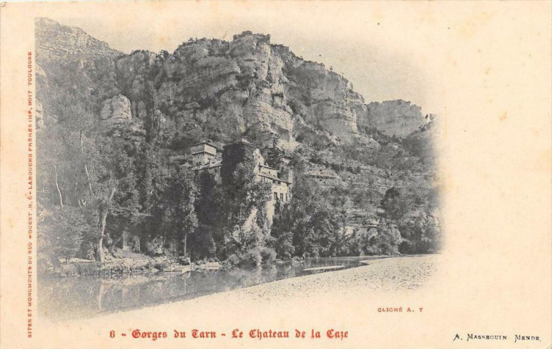 Carte postale ancienne Gorges Du Tarn Le Chateau De La Caze (dos non divisé)