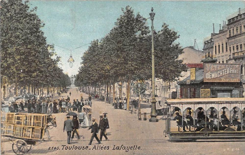 Carte postale ancienne Toulouse Allees Lafayette (animation à Toulouse