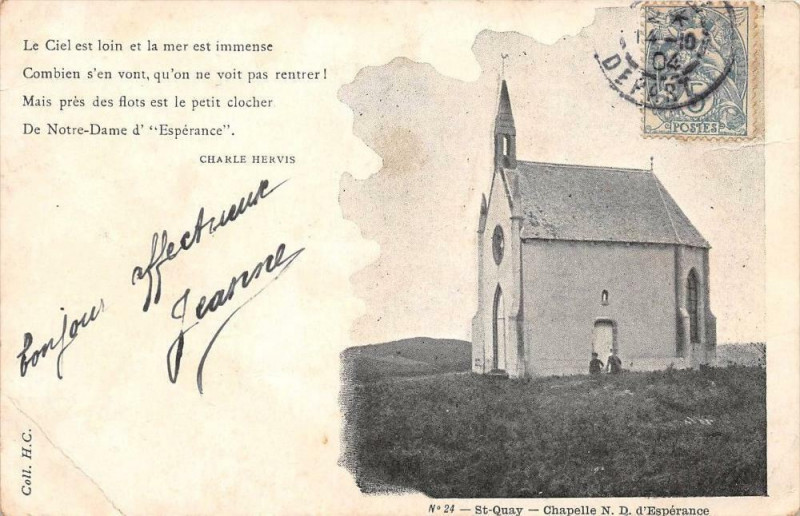 Carte postale ancienne Saint Quay Chapelle N.D.D'Esperance (dos non divisé)