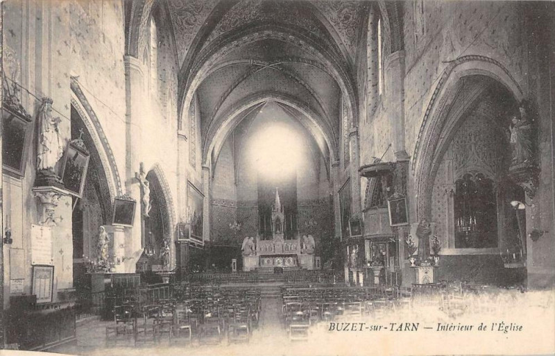 Carte postale ancienne Buzet Sur Tarn Interieur De L'Eglise