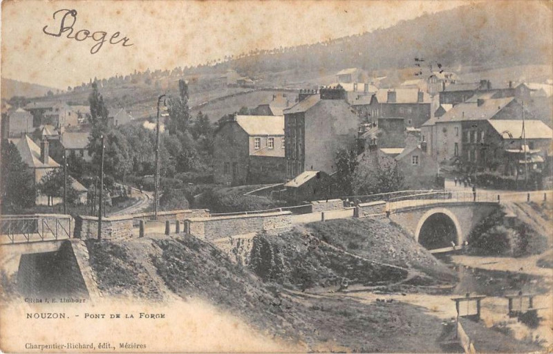 Carte postale ancienne Nouzon Pont De La Forge  (dos non divisé)