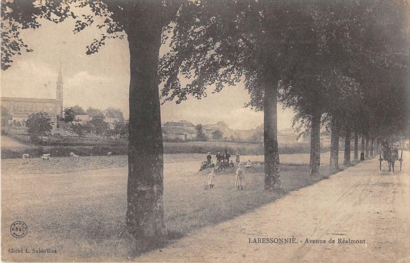 Carte postale ancienne Labessonnie Avenue De Realmont à Réalmont