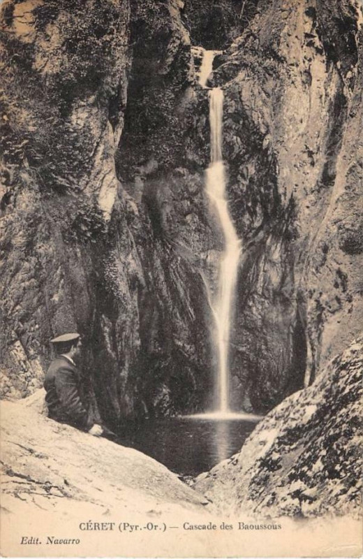 Carte postale ancienne Ceret Cascade Des Baoussous à Céret