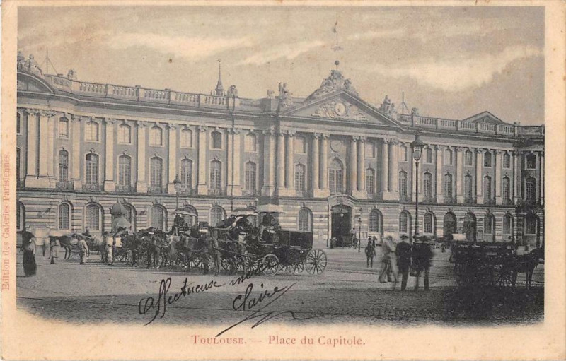 Carte postale ancienne Toulouse Place Du Capitole (dos non divisé) à Toulouse