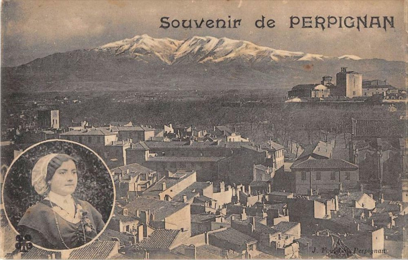 Carte postale ancienne Souvenir De Perpignan à Perpignan