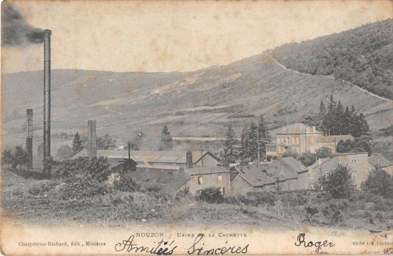 Carte postale ancienne Nouzon Usine De La Cachette (dos non divisé)
