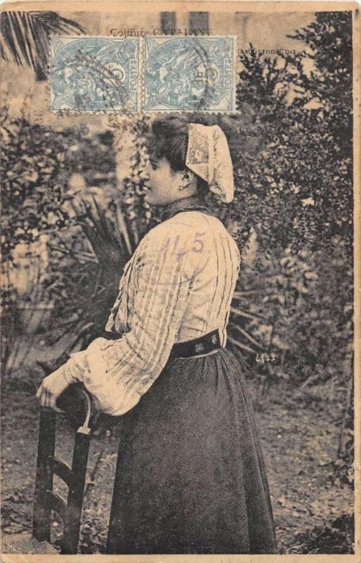 Carte postale ancienne Coiffure Catalane à Ur