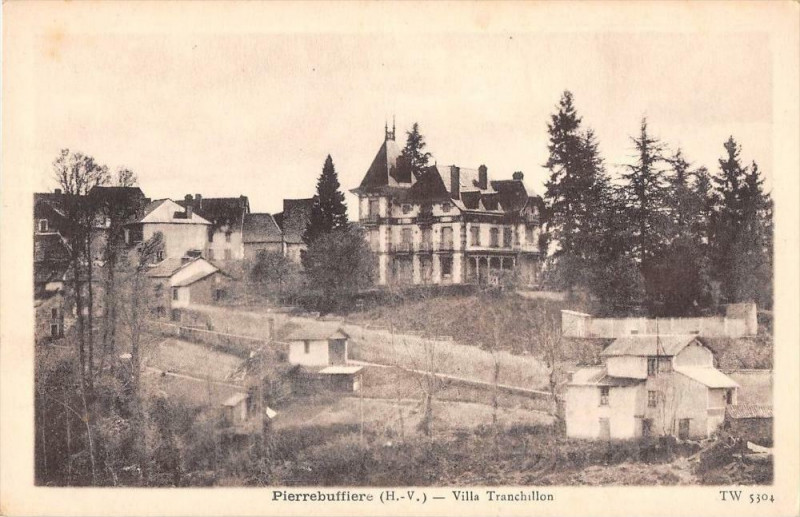 Carte postale ancienne Pierrebuffiere Villa Tranchillon