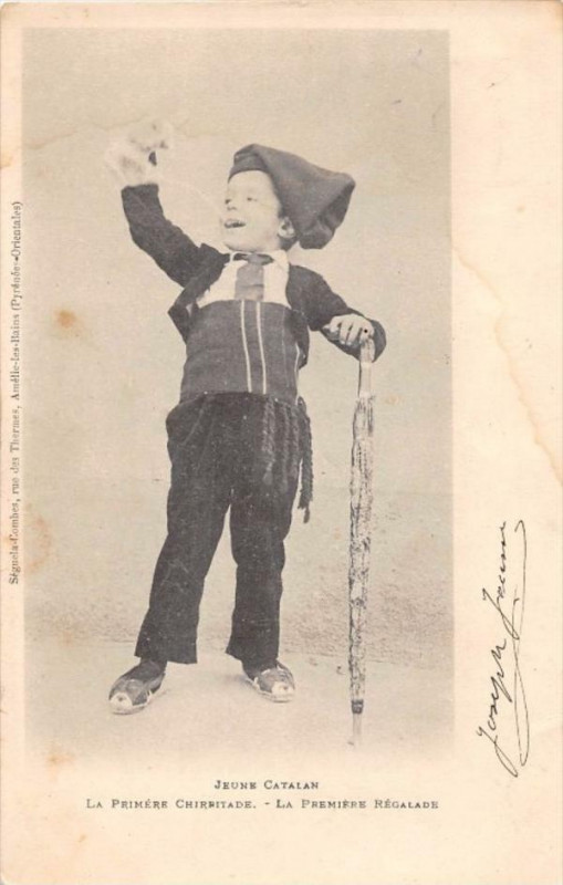 Carte postale ancienne Jeune Catalan La Premiere Chirritade  (dos non divisé)