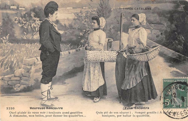 Carte postale ancienne Types Catalans Felis Encontra